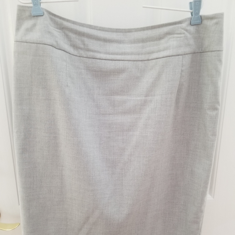 Light gray straight skirt for work